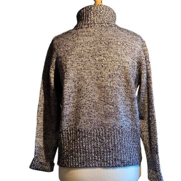 Basler Black and White Tweed Heavy Knit Turtleneck Size 16 NWOT - Picture 3 of 8